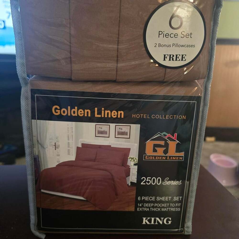 Golden Linen 2500 Series Sheet Set King Light Brown New